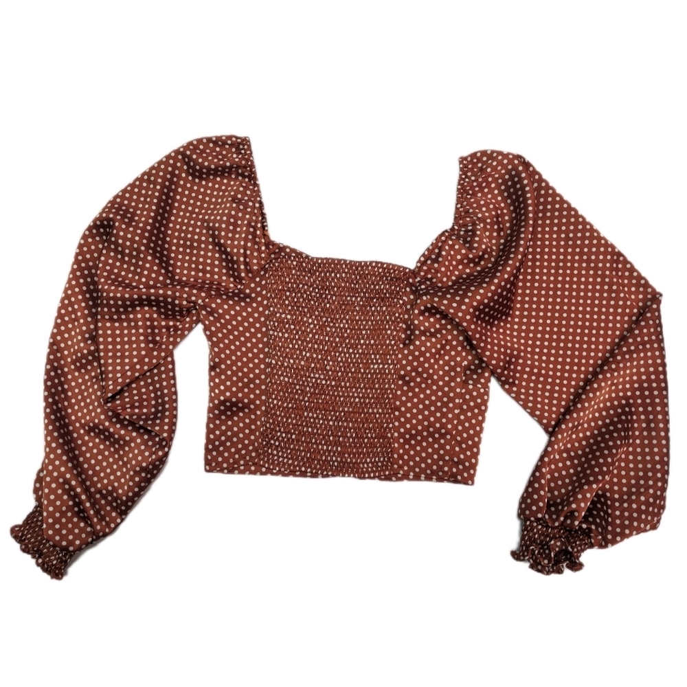 Code Mode Puff Sleeve Crop Top Xs Like New - image 3